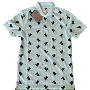 Nike Printed Slim Fit Tennis Polo Shirt Men’s Sz Small DQ4577-379 Doberman Dog